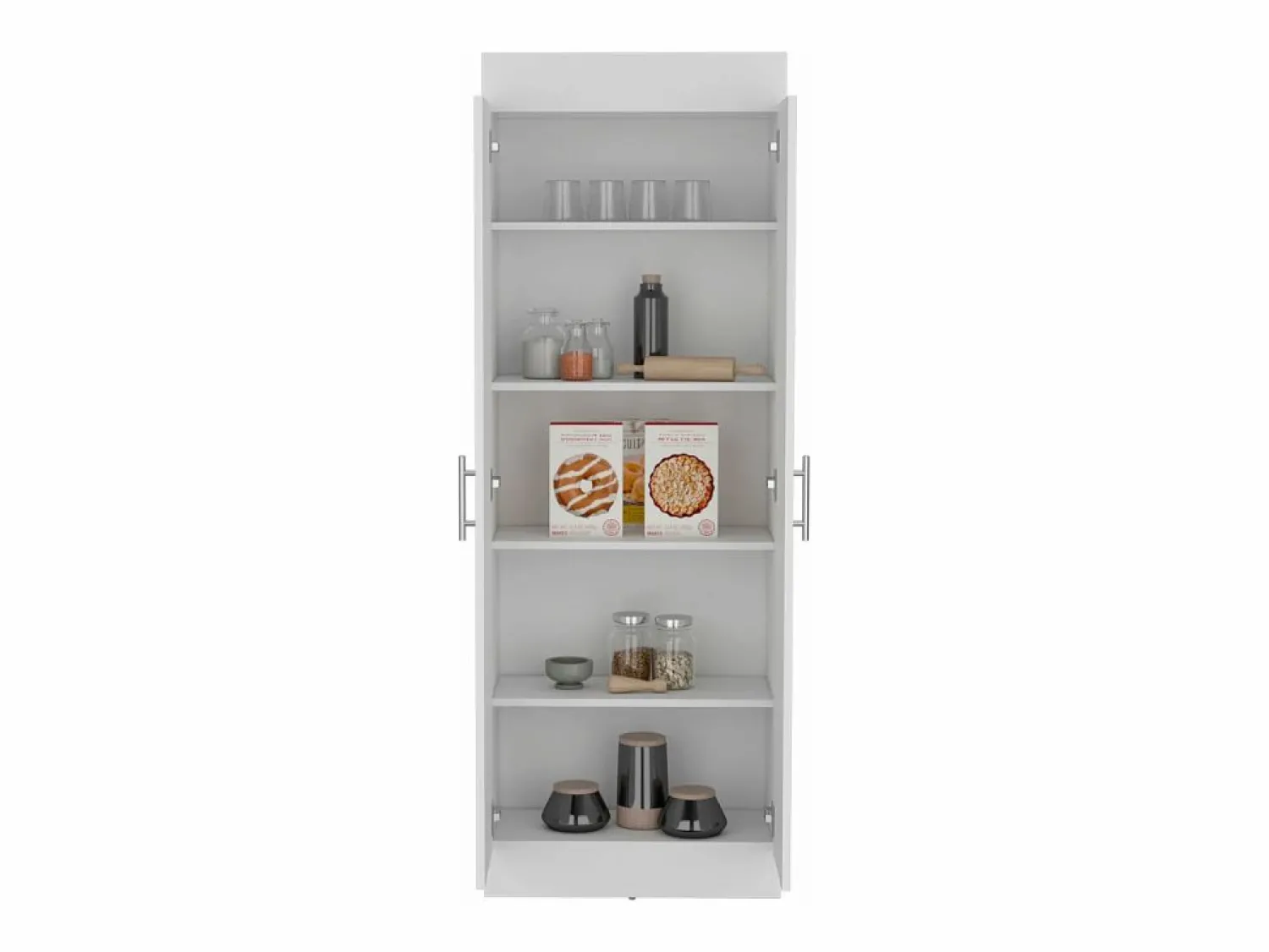 Clearance Alacena Nepal en melamina con 2 puertas y 5 estantes , , 169.9 cm X 60 cm X 30.3 cm Vitrina Para Vajilla