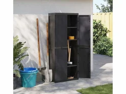 Outlet Alavieska Armario de almacenaje exterior PP 65x37x165 cm Armario De Jardín