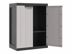 Garden Furniture Alavieska Armario de almacenaje exterior PP y negro 65x37x85 cm