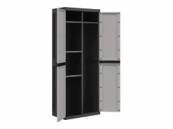 Garden Furniture Alavieska Armario de almacenaje exterior PP y negro 65x37x165 cm