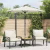 Best Albemarle Sombrilla jardín con luces LED poste acero blanca 225x225x212cm Sombrilla