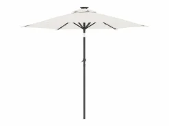 Best Albemarle Sombrilla jardín con luces LED poste acero blanca 225x225x212cm Sombrilla