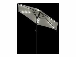 Best Albemarle Sombrilla jardín con luces LED poste acero blanca 225x225x212cm Sombrilla