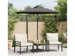 Discount Albemarle Sombrilla jardín con LEDs poste acero antracita 225x225x212 cm Sombrilla
