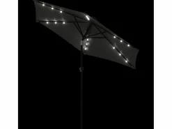 Discount Albemarle Sombrilla jardín con LEDs poste acero antracita 225x225x212 cm Sombrilla