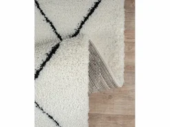 Online Alfombra Bahar Shaggy moderna patrón rombos, negro , 120 cm redonda Alfombra Redonda