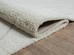 the carpet Alfombra Bahar Shaggy patrón triángulos, , 120 cm redonda