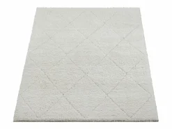 Best the carpet Alfombra Bahar Shaggy patrón rombos, , 200 x 290 cm Crema