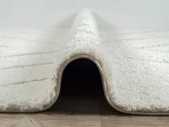 Discount the carpet Alfombra Bahar Shaggy patrón triángulos, , 160 cm redonda Crema