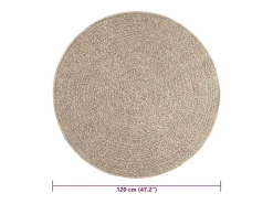 Clearance Alfombra ZIZUR Ø 120cm aspecto yute para interior y exterior Beige
