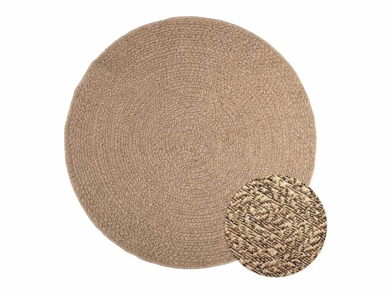 Clearance Clicnbuy Alfombra con aspecto de yute interior y exterior 160 cm Marru00f3n