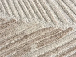 OZAIA Alfombra con relieve 100% lana hecha a mano - 160 x 230 cm - 2200g/m2 - Marfil - SERAPHINA