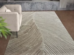 OZAIA Alfombra con relieve 100% lana hecha a mano - 160 x 230 cm - 2200g/m2 - Marfil - SERAPHINA