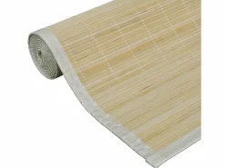 Sale Alfombra de bambú natural con láminas rectangulares 150 x 200 cm Beige