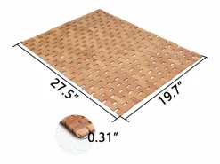 Clearance Alfombra de baño de teca, alfombra de ducha de madera, alfombra de bañera, patas de goma antideslizantes, enrollable, 70x50cm Alfombra De Baño|Textil De Baño
