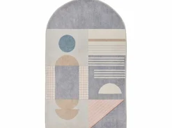 Online Alfombra de baño estampada con pelo suave 70x120 cm multi Ariella Gris