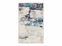Sale Alfombra de baño estampada con pelo suave 60x100 cm Turquesa multi Ariella Azul turquesa