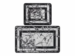 Sale Alfombra de baño Set (2 piezas) Marmor blanco negro Alfombra De Baño|Textil De Baño