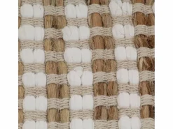 Online Alfombra de baño tejida a mano de yute y tela natural y blanca ES383023 Alfombra De Baño|Textil De Baño