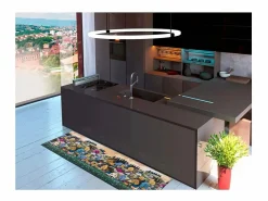 Discount Alfombra de cocina - dibujos con paisaje - - 52 x 200 cm - RICCI Multicolor