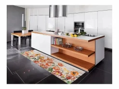 Sale Alfombra de cocina - dibujos con flores - - 52 x 200 cm - RICCI Alfombra De Cocina|Alfombra De Cocina