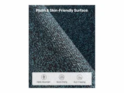 Clearance Alfombra de Entrada SucceBuy, 183x122 cm, Felpudo Exterior Interior con Reverso Antideslizante PVC, Resistente Lavable, Atrapa Polvo, Azul Pizarra Negro