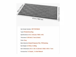 Best Alfombra de Entrada SucceBuy, 156x91,4 cm, Felpudo Exterior Interior Moderno Elegante, con Reverso Antideslizante TPE, Resistente Lavable, Atrapa Polvo, Gris Negro