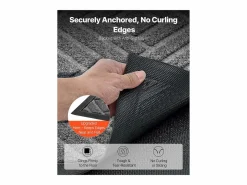 Best Alfombra de Entrada SucceBuy, 156x91,4 cm, Felpudo Exterior Interior Moderno Elegante, con Reverso Antideslizante TPE, Resistente Lavable, Atrapa Polvo, Gris Negro