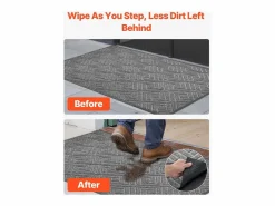 Best Alfombra de Entrada SucceBuy, 156x91,4 cm, Felpudo Exterior Interior Moderno Elegante, con Reverso Antideslizante TPE, Resistente Lavable, Atrapa Polvo, Gris Negro