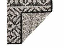 Clearance Clicnbuy Alfombra de exterior de tejido plano rayas negras 120x170 cm Negro