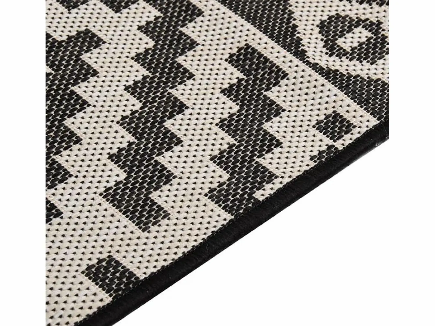 Clearance Clicnbuy Alfombra de exterior de tejido plano rayas negras 120x170 cm Negro