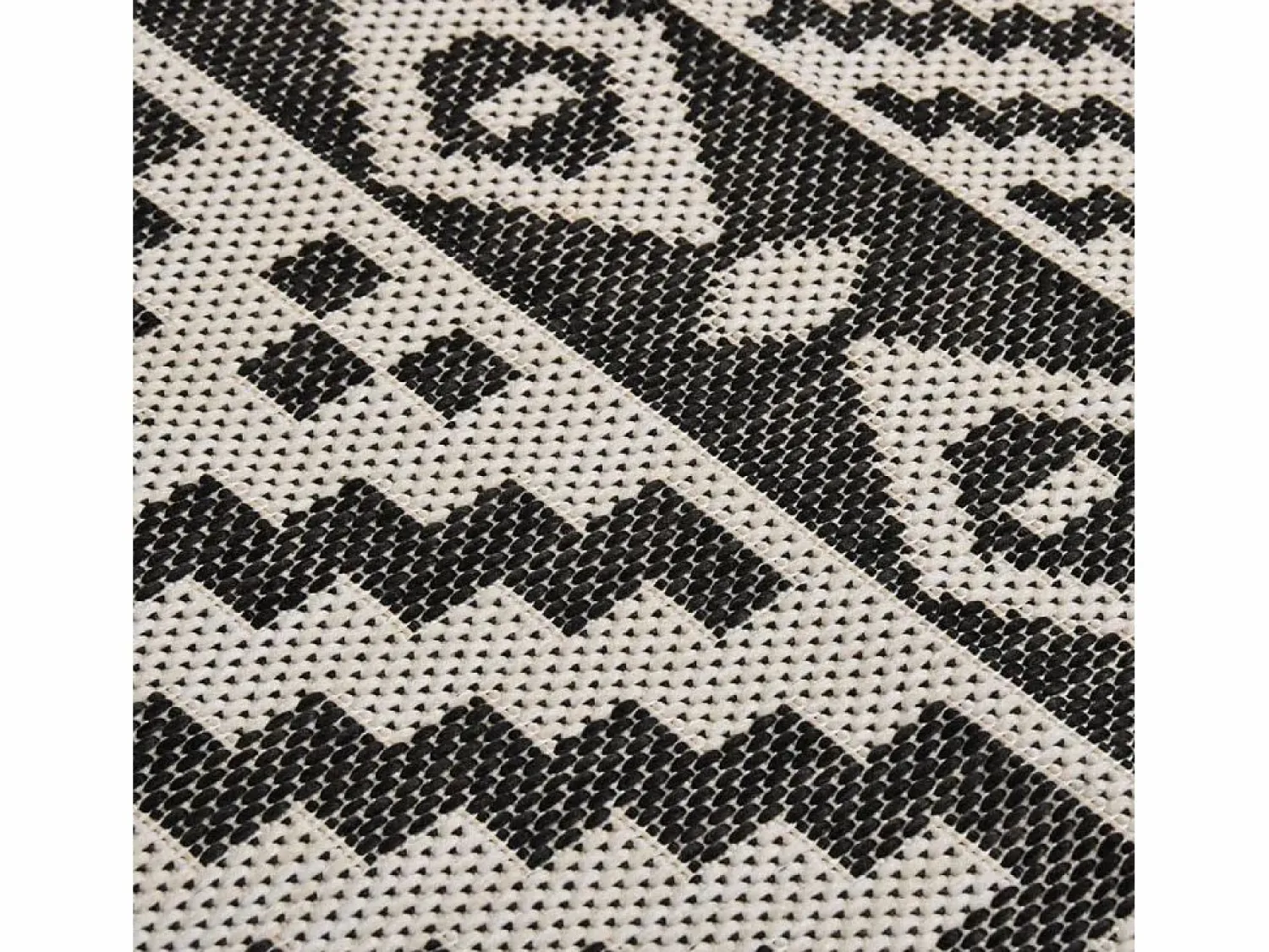 Clearance Clicnbuy Alfombra de exterior de tejido plano rayas negras 120x170 cm Negro
