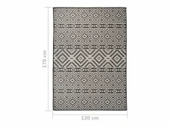 Clearance Clicnbuy Alfombra de exterior de tejido plano rayas negras 120x170 cm Negro