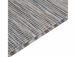 Outlet Alfombra de exterior de tejido plano marrón y azul 120x170 cm Alfombra De Exterior|Decoración De Jardín