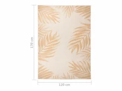 Clicnbuy Alfombra de exterior tejido plano estampado de hoja 140x200 cm Amarillo