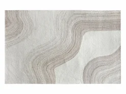 Hot OZAIA Alfombra de lana 100% con diseño abstracto - 160 x 230 cm - 1800g/m2 - Marfil y beige - AZARIA Topo / Beige