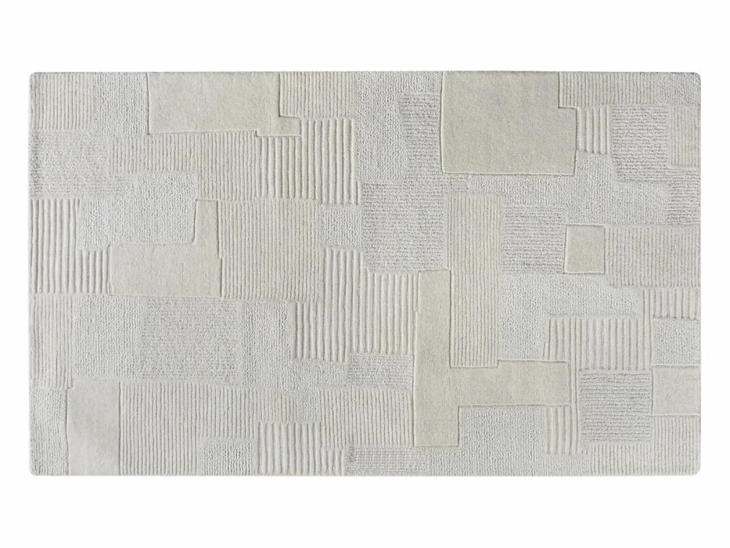 New OZAIA Alfombra de lana 100% con relieve hecha a mano - 160 x 230 cm - 1800g/m2 - - AURORA Marfil