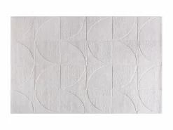 Hot Alfombra de lana 100% tejida a mano con relieve y motivo circular, 160 x 230, , MILUNA Alfombra De Salón