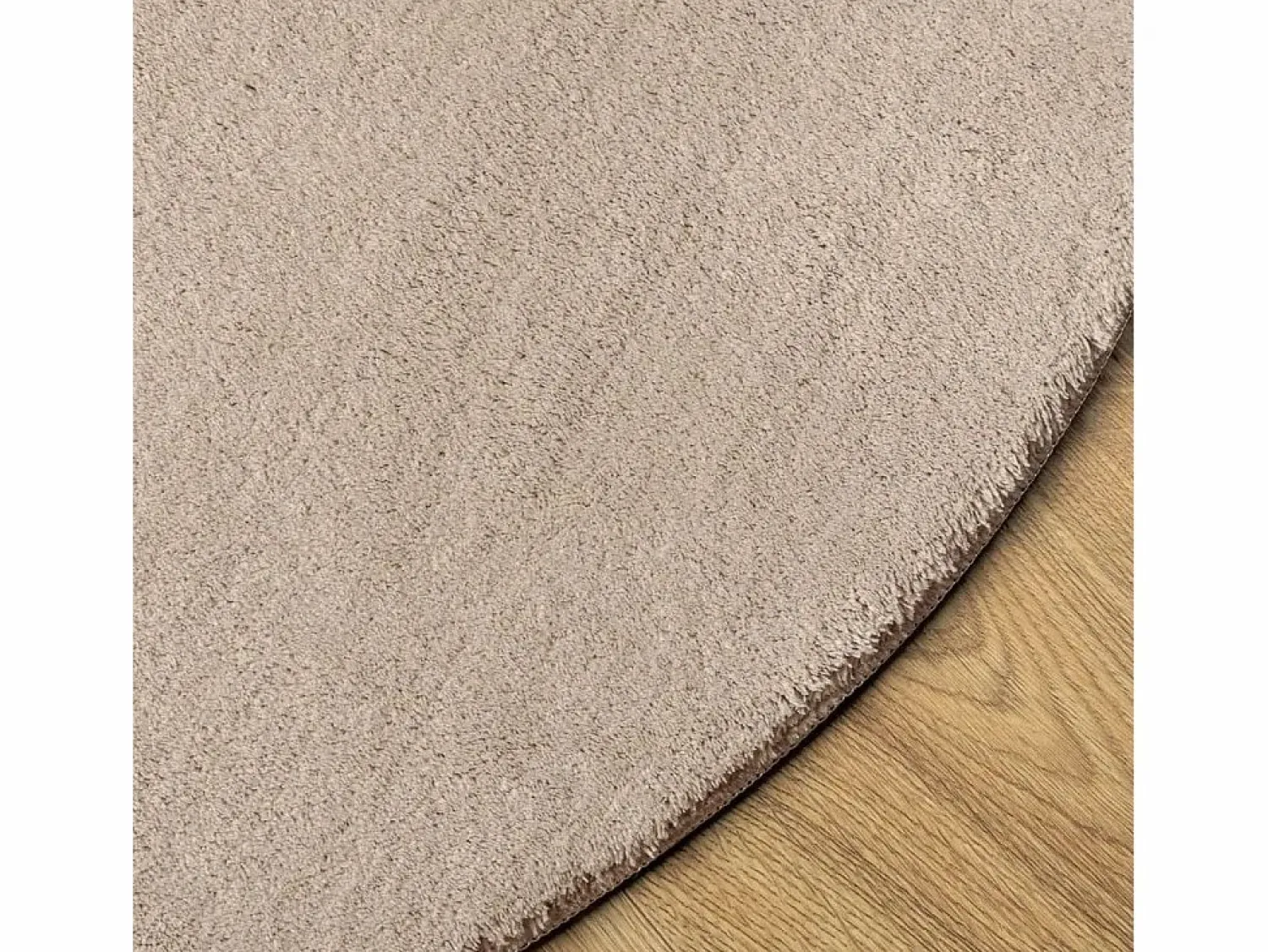 Alfombra de pelo corto suave lavable HUARTE arena Ø 100 cm ES47414