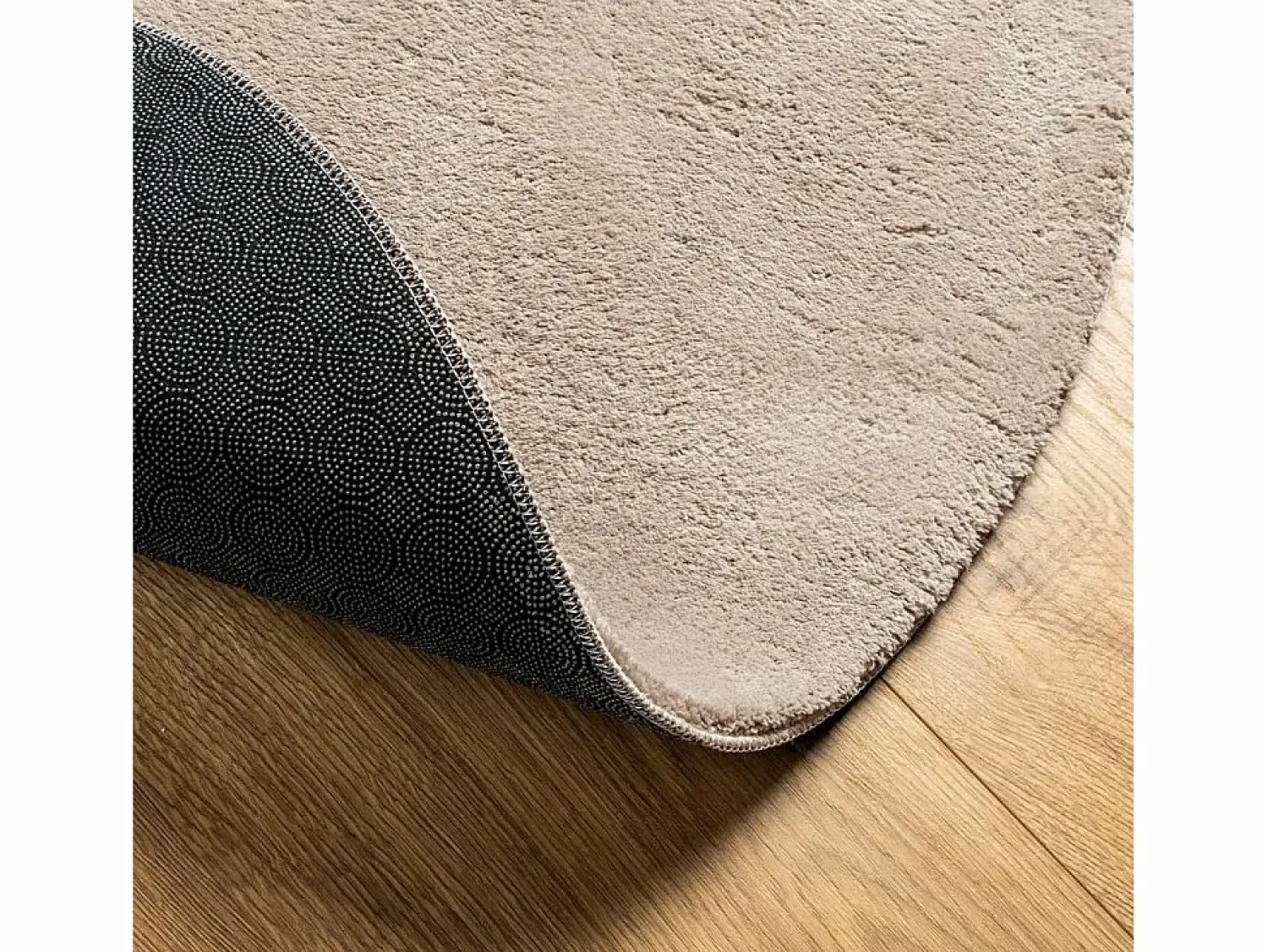 Alfombra de pelo corto suave lavable HUARTE arena Ø 100 cm ES47414