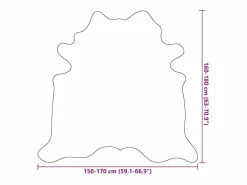 Alfombra de piel de vaca auténtica marrón y blanca 150 x 170 cm Marru00f3n