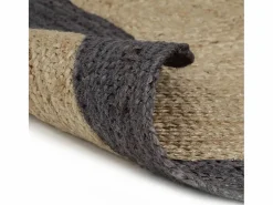 Discount Alfombra de yute hecha a mano con borde oscuro 150 cm Gris