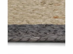 Discount Alfombra de yute hecha a mano con borde oscuro 150 cm Gris