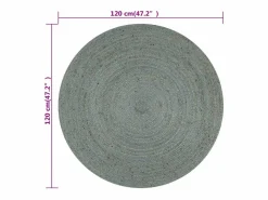 Best Alfombra de yute tejida a mano 120 cm oliva Alfombra Redonda