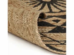 Clicnbuy Alfombra de yute tejida a mano con estampado 150 cm