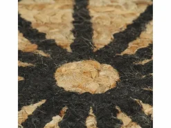 Clicnbuy Alfombra de yute tejida a mano con estampado 150 cm