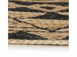Sale Clicnbuy Alfombra de yute tejida a mano con estampado 90 cm Negro