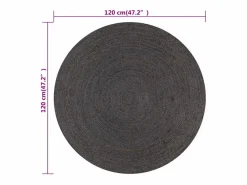 Best Clicnbuy Alfombra de yute tejida a mano 120 cm oscuro Gris