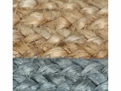 Clicnbuy Alfombra de yute tejida a mano con borde oliva 150 cm