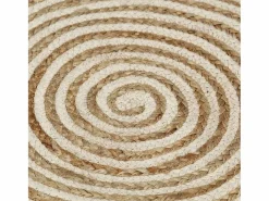 Outlet Clicnbuy Alfombra de yute tejida a mano diseño espiral 90 cm Blanco